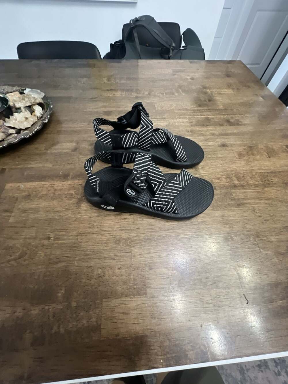Chaco Mega Z/Cloud Sandal Black White Vibin Geometric womens 9